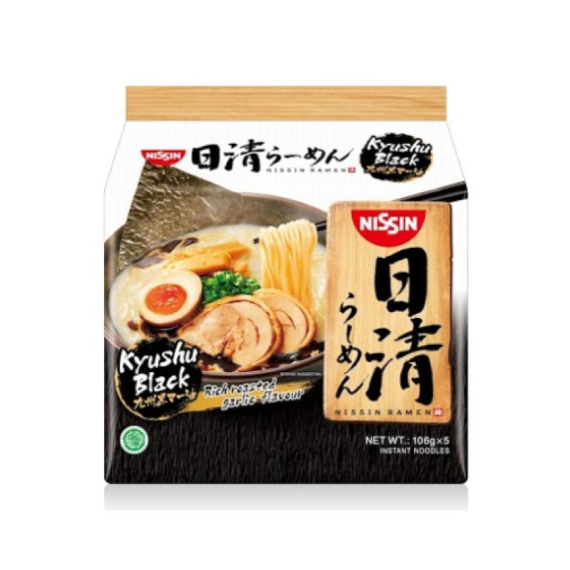 日清 黑蒜油豚骨汤拉面 5袋 | Nissin Kyushu Black Instant Japan Ramen 5 x 106g