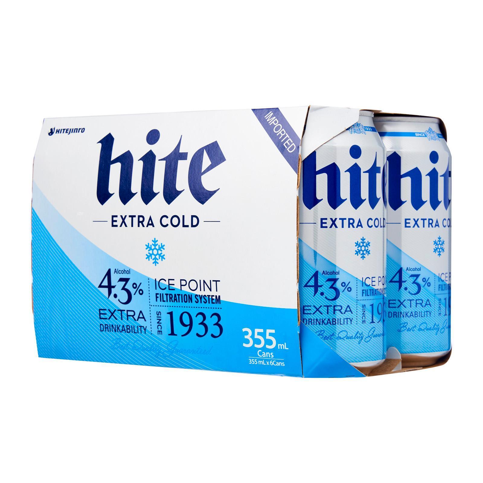 韩国原产 海特啤酒 6罐 | Hite Beer Extra Cold 6 x 355ml