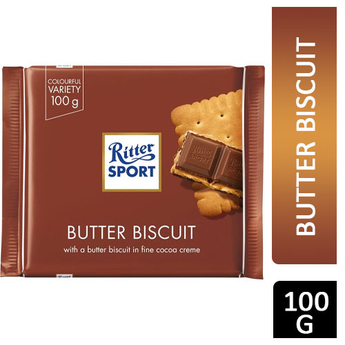 瑞特斯波德 黄油饼干夹心巧克力 | Ritter Sport Butter Biscuit Milk Chocolate 100g