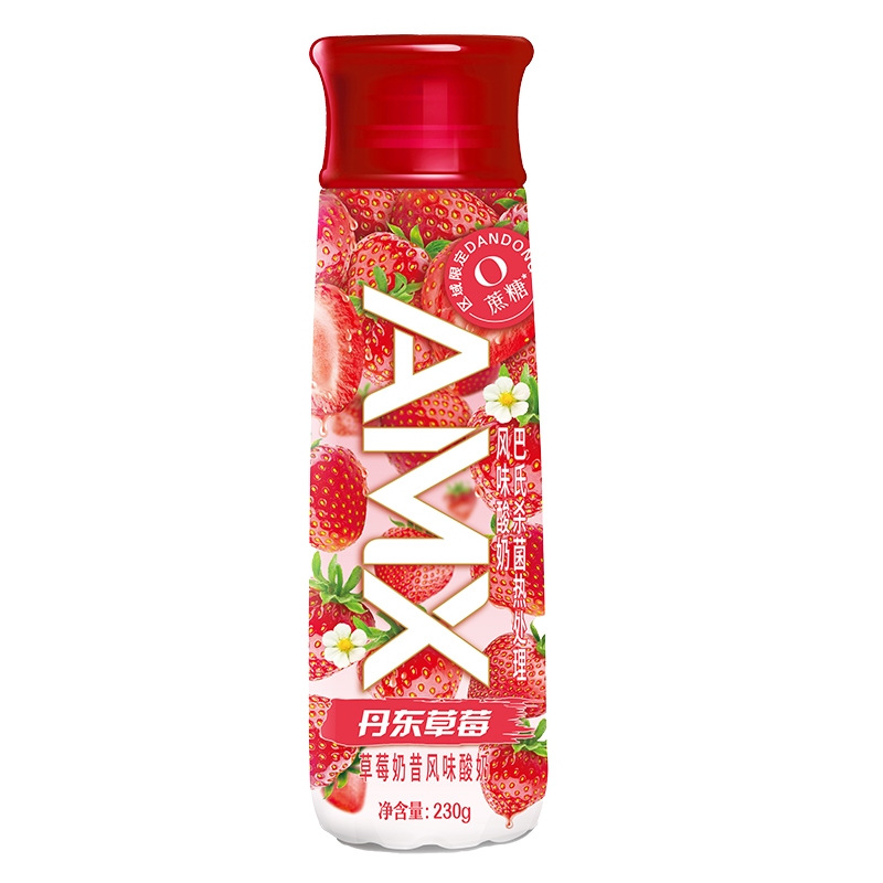 安慕希 酸奶 丹东草莓风味 | Yili AMX Dandong Strawberry Flavor Yogurt Drink 230g 