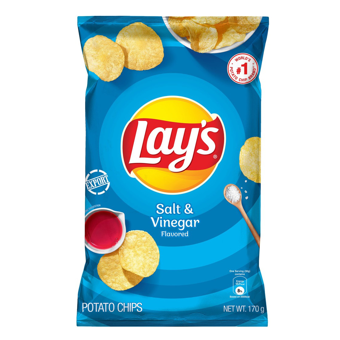 乐事 盐醋味薯片大袋装 | Lay's Potato Chips Salt and Vinegar 170g