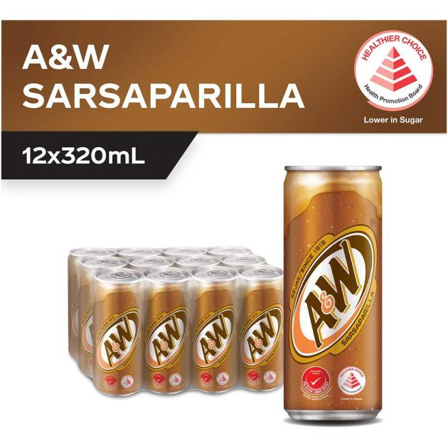 乐啤露 沙士汽水 | A&W Sarsaparilla Root Beer Can Drink Bundle 12 x 320ml