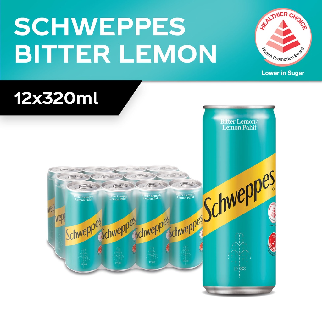 怡泉 苦柠味苏打水 | Schweppes Bitter Lemon Can Bundle 12 x 320ml