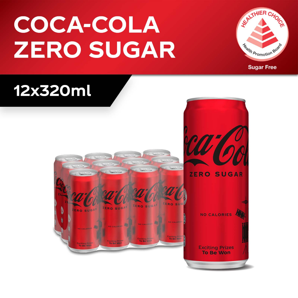 可口可乐 无糖 | Coca-Cola Zero Sugar Can Drink Bundle 12 x 320ml