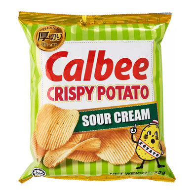 卡乐比 酸奶油味波浪薯片 | Calbee Crispy Potato Chips - Sour Cream 72g