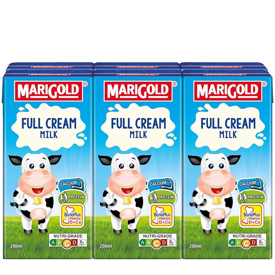 Marigold 全脂纯牛奶 | Marigold Full Cream UHT Milk 6 x 200ml