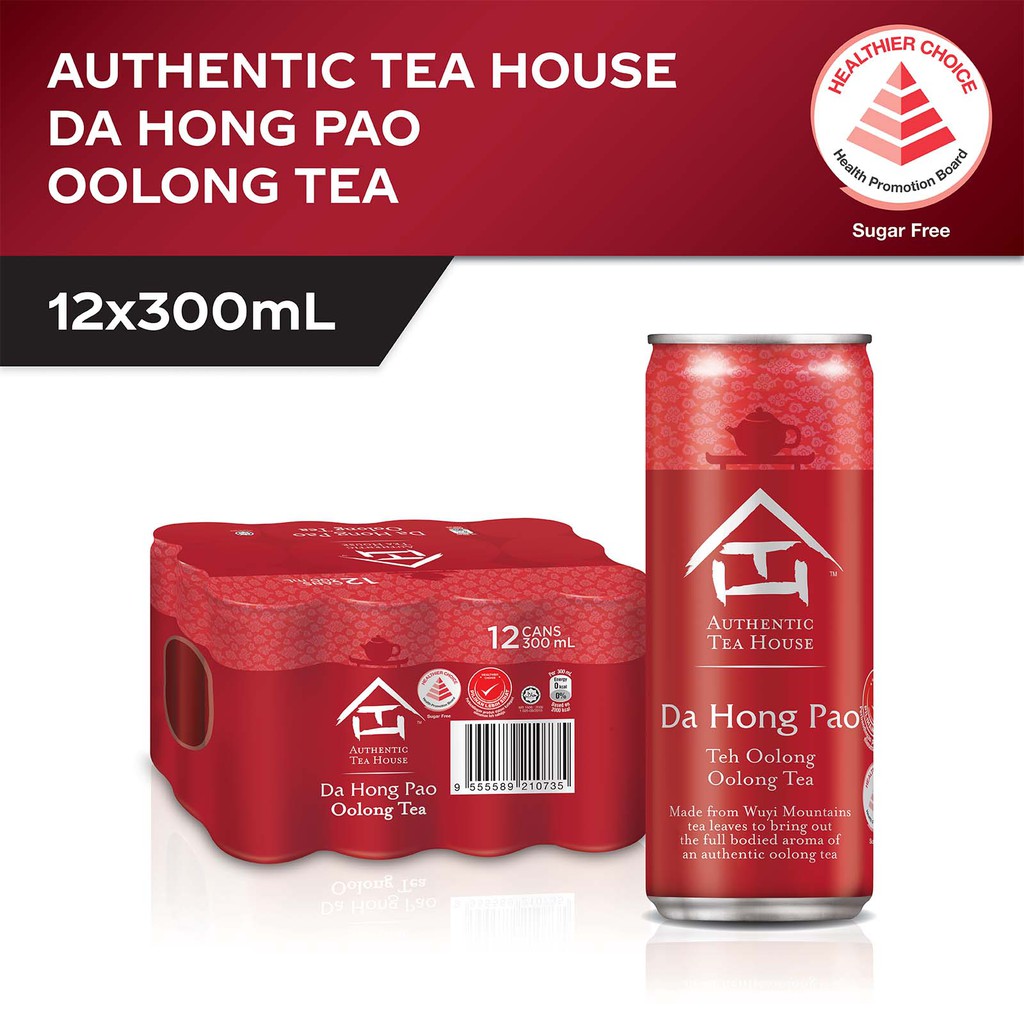 淳茶舍 大红袍乌龙茶【无糖】罐装 | Authentic Tea House Da Hong Pao No Sugar Oolong Tea 12 x 300ml