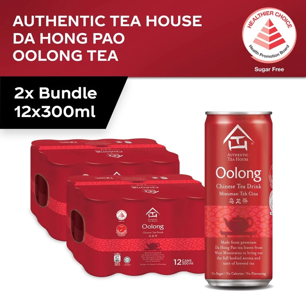 淳茶舍 大红袍乌龙茶【无糖】罐装整箱 | Authentic Tea House Da Hong Pao No Sugar Oolong Tea Case 24 x 300ml