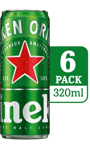 喜力啤酒 经典拉格 6罐 | Heineken Lager Beer Can 6 x 320ml