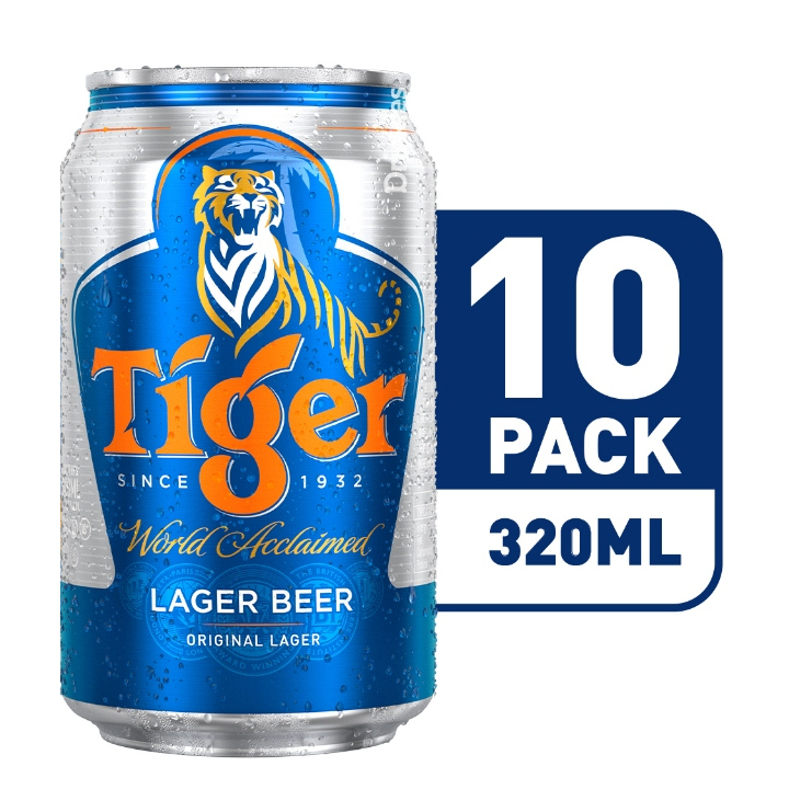 虎牌啤酒 经典拉格 10罐 | Tiger Lager Beer Can 10 x 320ml