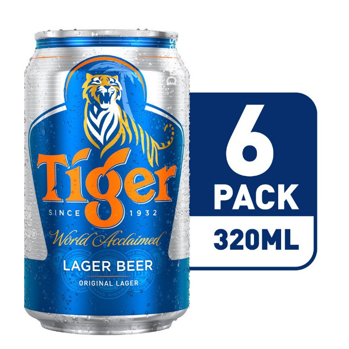 虎牌啤酒 经典拉格 6罐 | Tiger Lager Beer Can 6 x 320ml