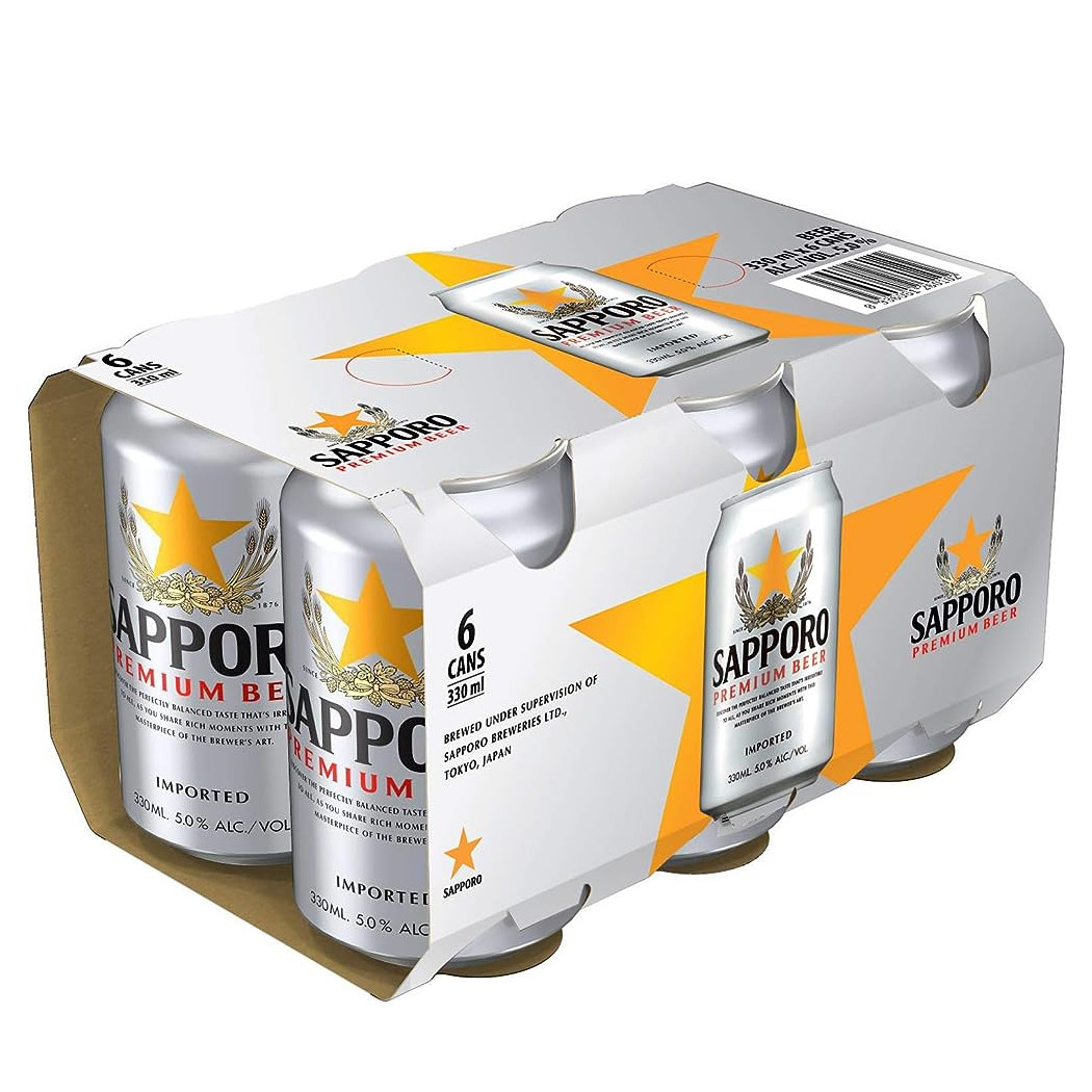 三宝乐 日式啤酒 6罐 | Sapporo Premium Draft Beer 6 x 330ml