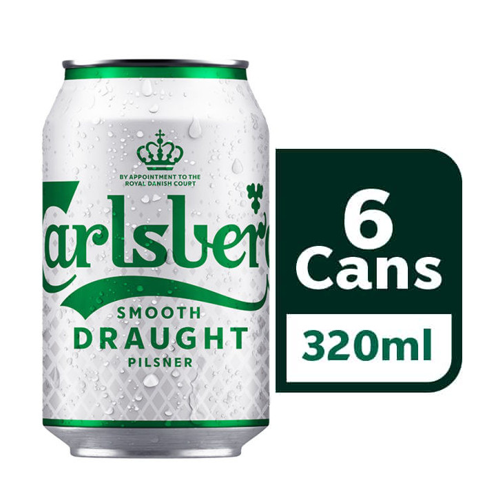 嘉士伯 醇滑啤酒 6罐 | Carlsberg Smooth Draught Beer Can 6 x 320ml