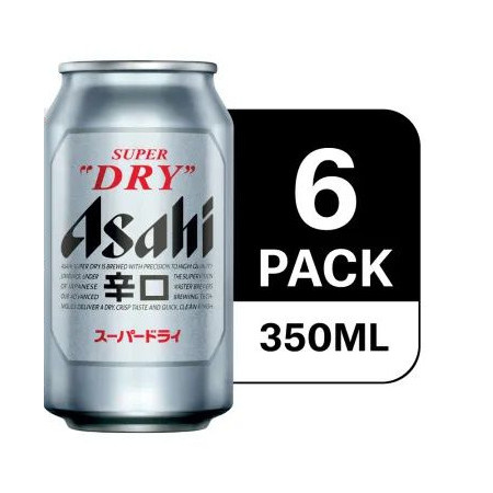 朝日啤酒 超爽辛口 6罐 | Asahi Super Dry Beer Can 6 x 350ml