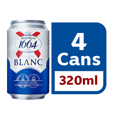 克伦堡1664 小麦白啤酒 4罐 | Kronenbourg 1664 Blanc Wheat Beer Can 4 x 320ml