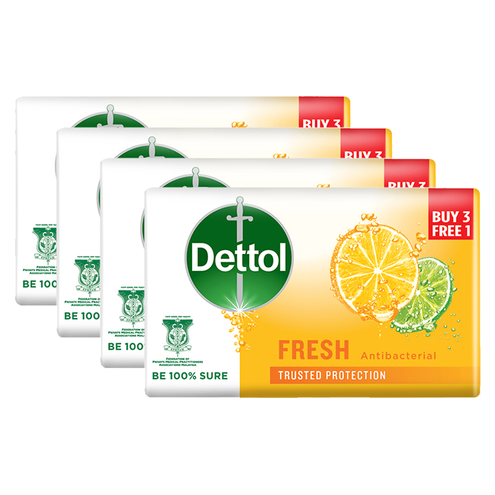 滴露抑菌香皂 清新柑橘 四块 | Dettol Anti Bacterial Bar Soap - Fresh 4 x 100g