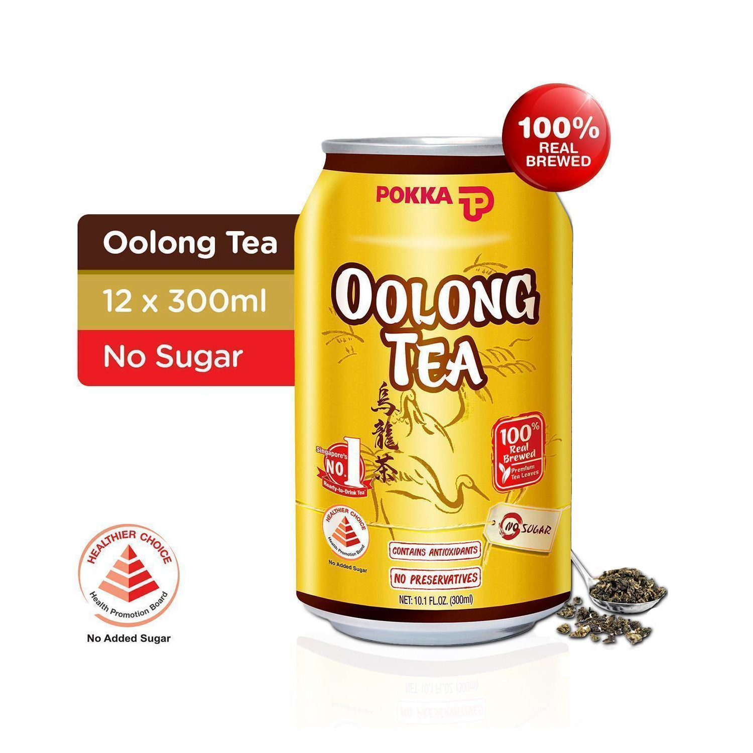 百佳 乌龙茶【无糖】罐装 | Pokka Oolong Tea No Sugar 	12	x	300ml