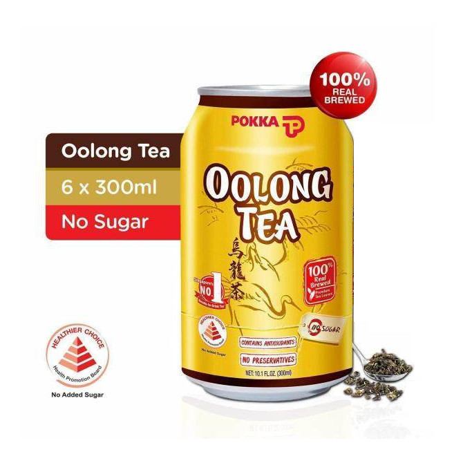 百佳 乌龙茶【无糖】罐装 | Pokka Oolong Tea No Sugar 	6	x	300ml