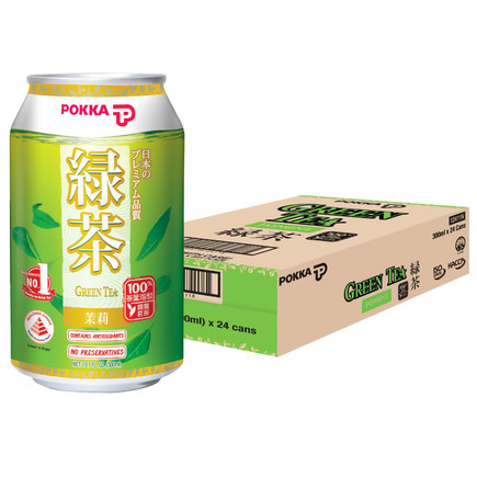 百佳 茉莉绿茶 罐装整箱 | Pokka Jasmine Green Tea Case 24 x 300ml