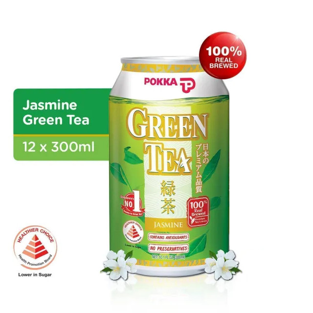 百佳 茉莉绿茶 罐装 | Pokka Jasmine Green Tea	12	x	300ml