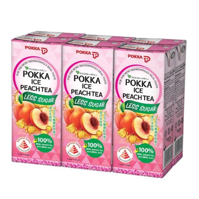 百佳 冰蜜桃茶【少糖】| Pokka Ice Peach Tea (Less Sugar) 	6	x	250ml