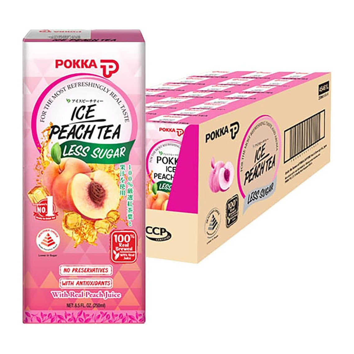 百佳 冰蜜桃茶【少糖】整箱 | Pokka Ice Peach Tea (Less Sugar) Case 24	x	250ml