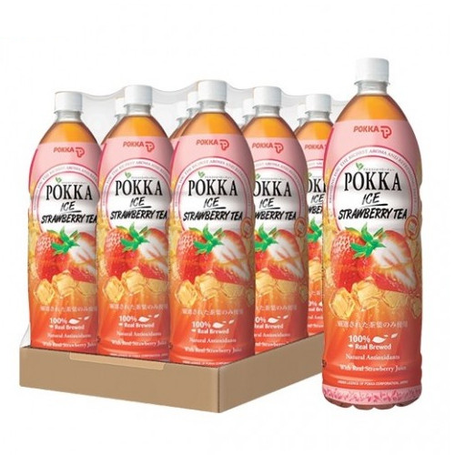 百佳 冰草莓茶 瓶装整箱 | Pokka Ice Strawberry Tea Case 12	x	1.5L