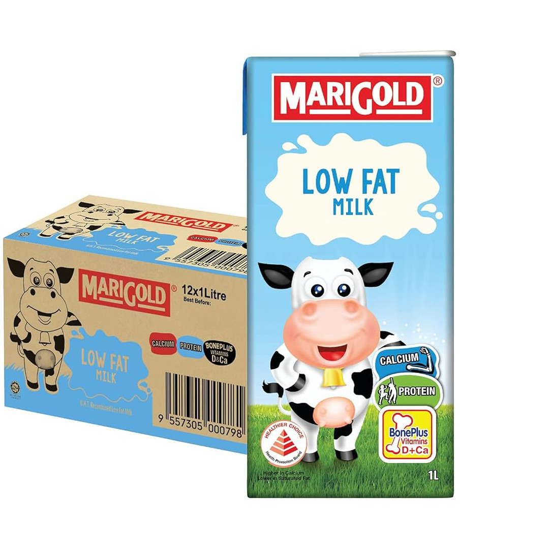 Marigold 低脂纯牛奶 整箱 | Marigold Low Fat UHT Milk Case 12	x	1L