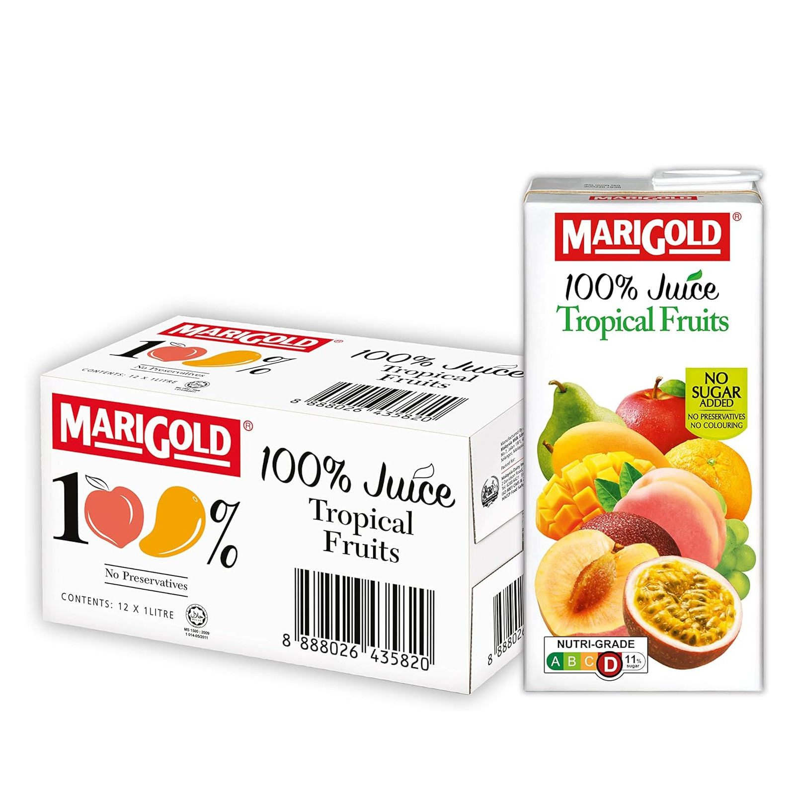 Marigold 100% 果汁【热带水果】整箱 | Marigold 100% Tropical Fruits Juice Case 12	x	1L