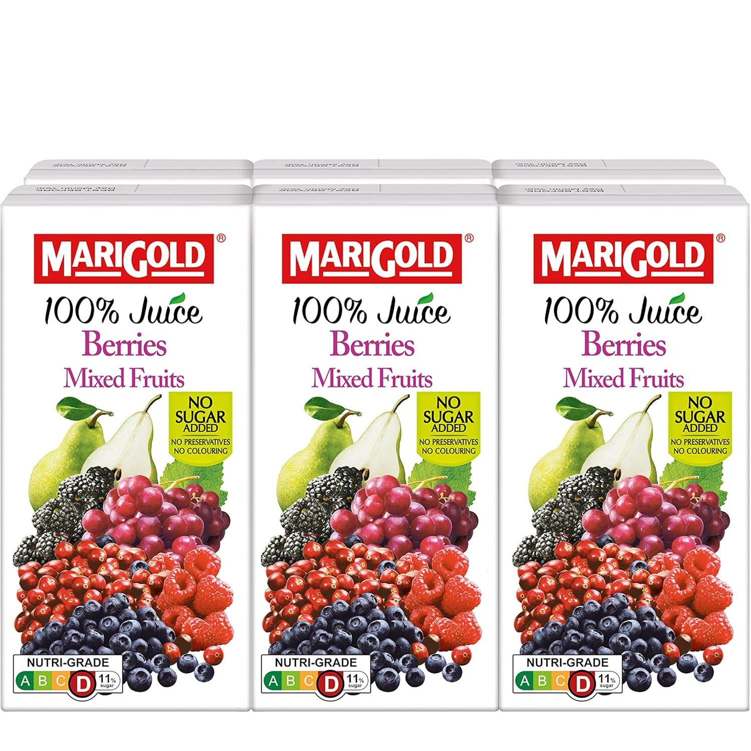 Marigold 100% 果汁【莓果混合水果】| Marigold 100% Berries Mixed Fruits Juice 6 x 200ml