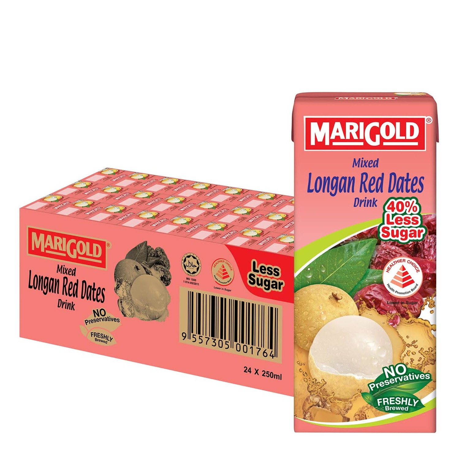 Marigold 低糖桂圆红枣茶 整箱 | Marigold Longan Red Dates (Less Sweet) Packet Drink Case	24	x	250ml