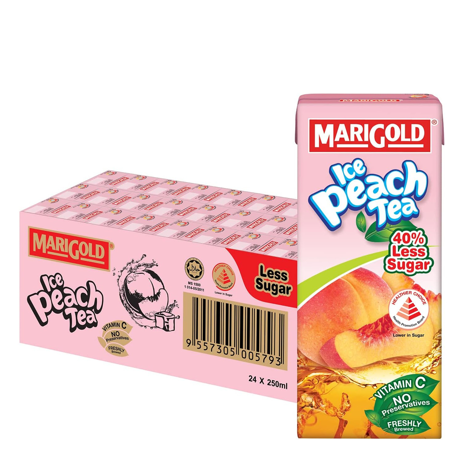 Marigold 低糖冰蜜桃茶 整箱 | Marigold Ice Peach Tea (Less Sweet) Packet Drink Case	24	x	250ml