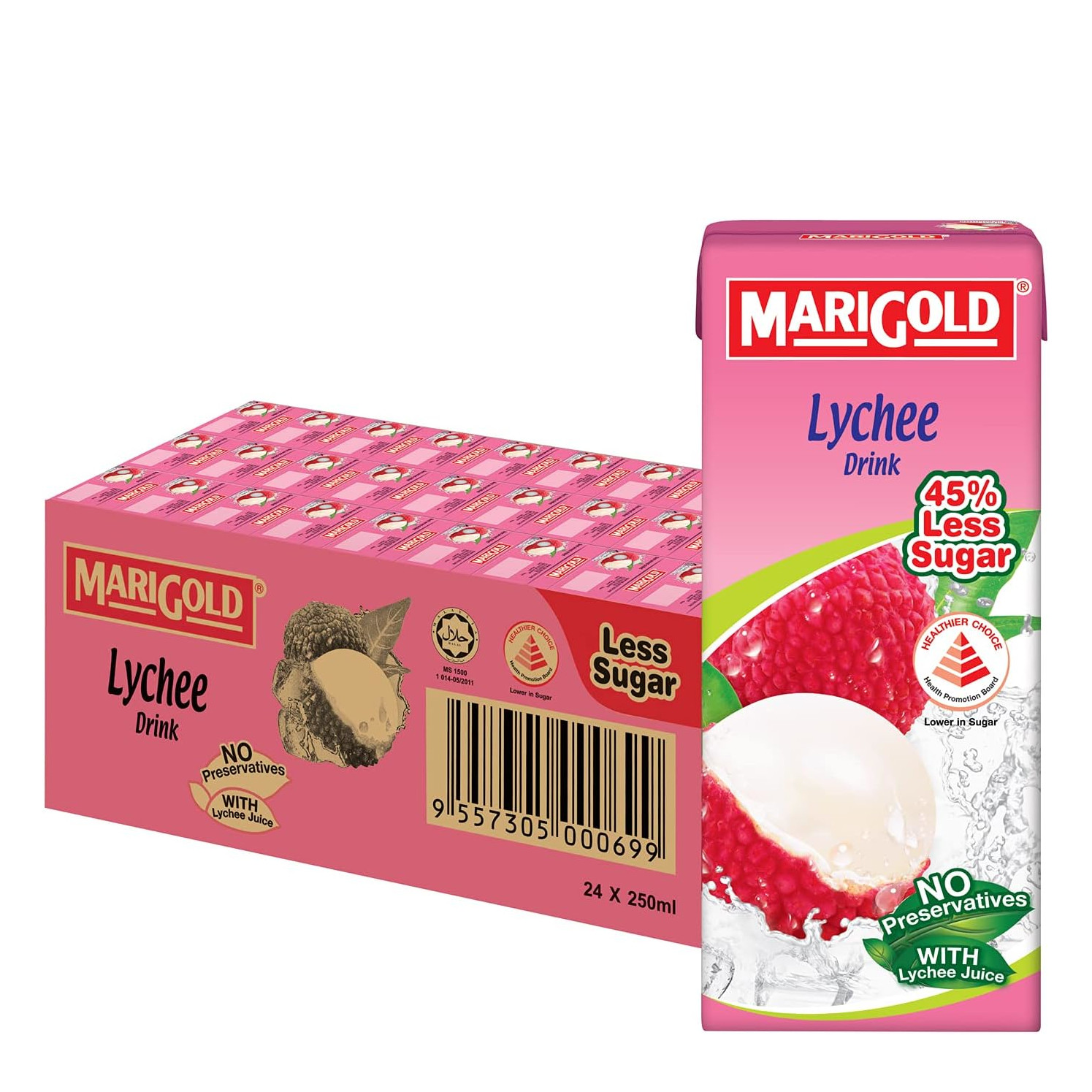 Marigold 低糖荔枝水 整箱 | Marigold Lychee (Less Sugar) Packet Drink Case	24	x	250ml