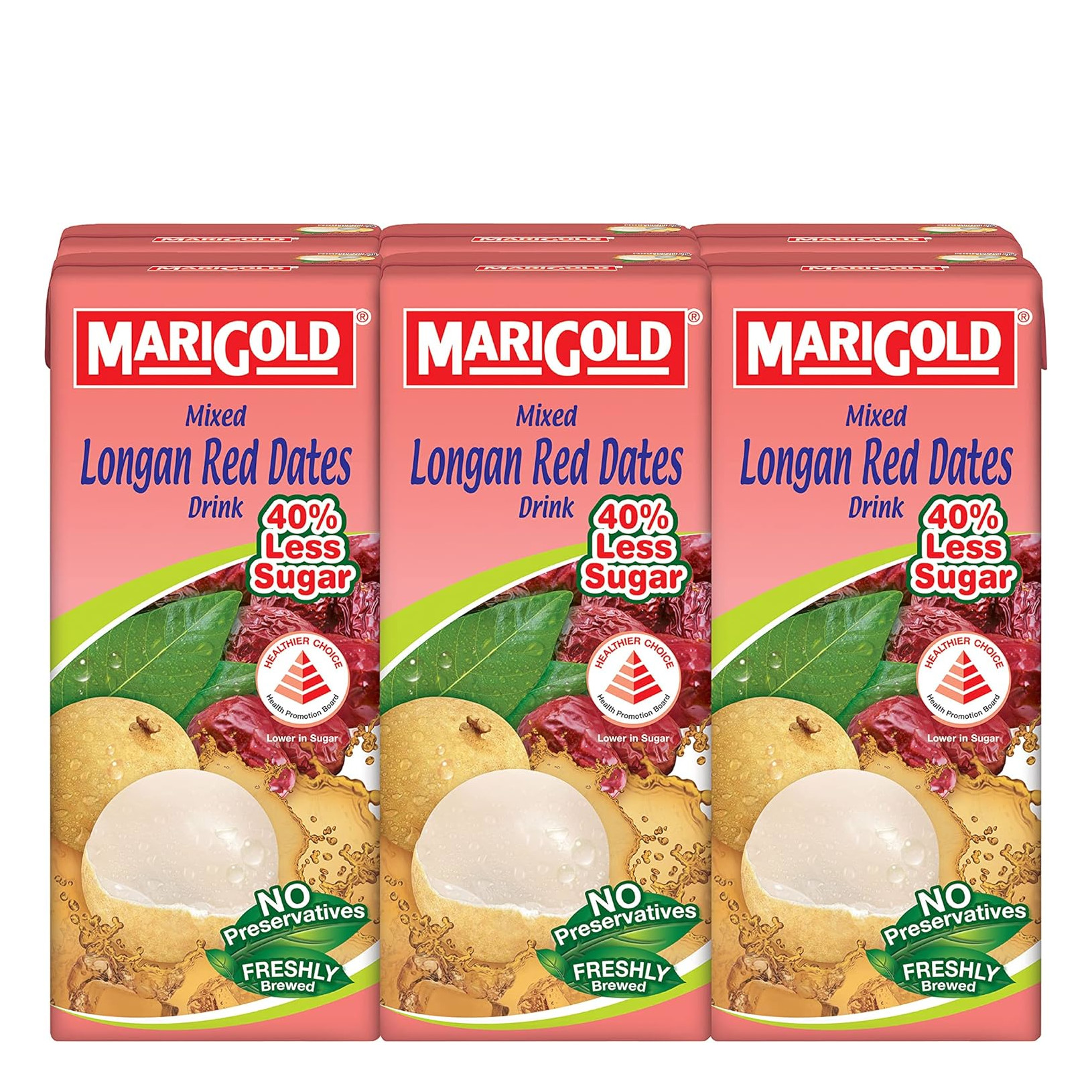 Marigold 低糖桂圆红枣茶 | Marigold Longan Red Dates (Less Sweet) Packet Drink	6	x	250ml