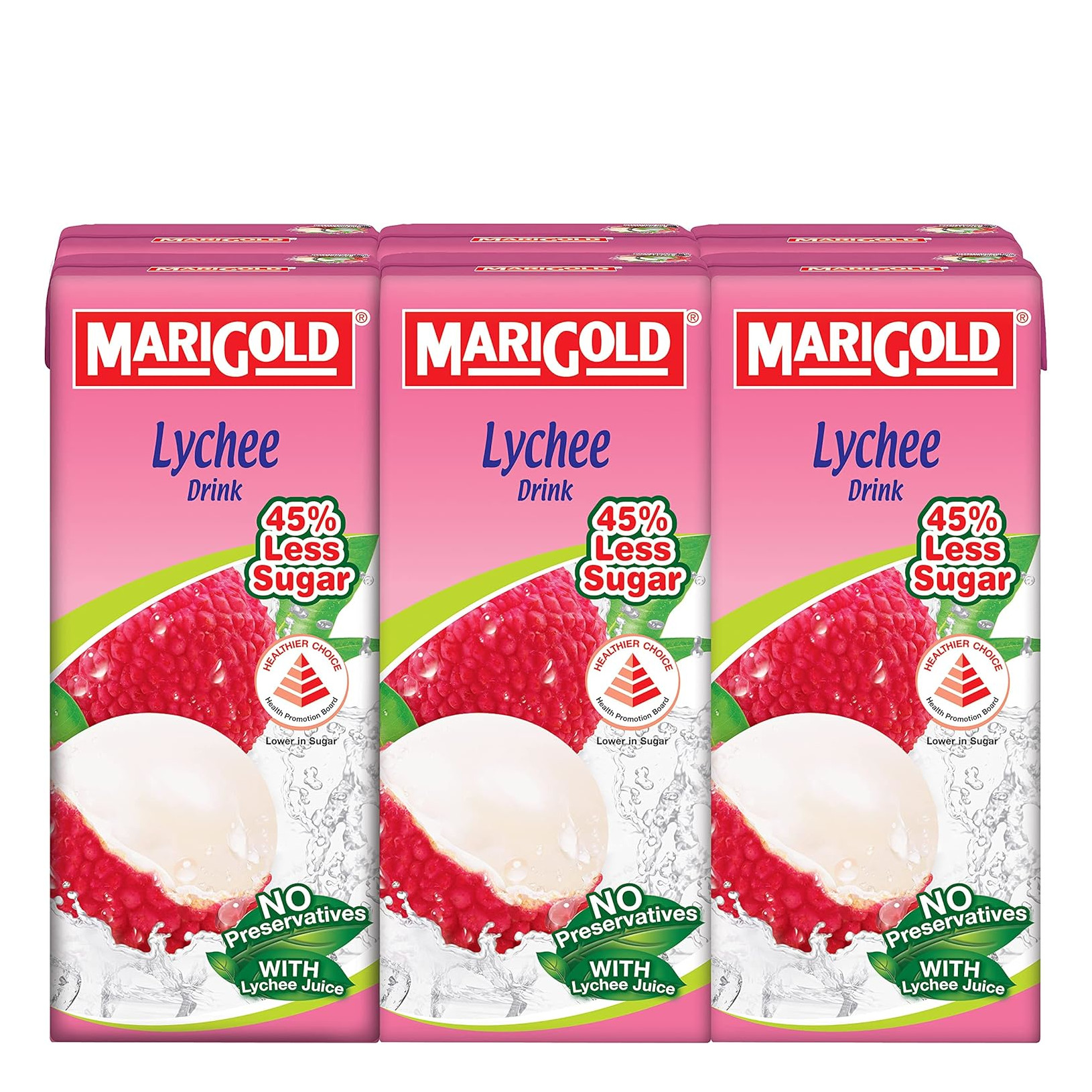 Marigold 低糖荔枝水 | Marigold Lychee (Less Sugar) Packet Drink	6	x	250ml