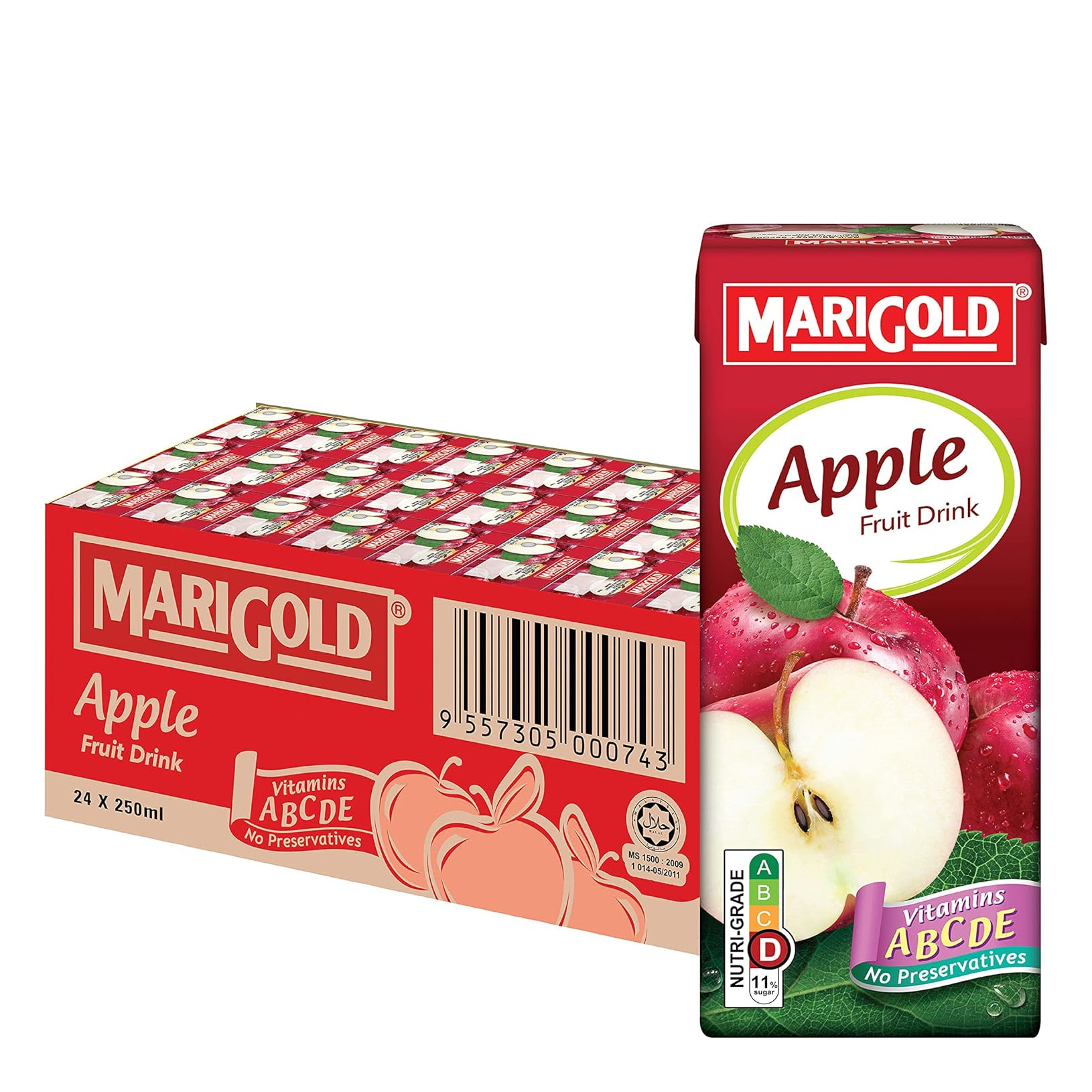 Marigold【苹果】果汁饮料 整箱 | Marigold Apple Fruit Drink Case	24	x	250ml