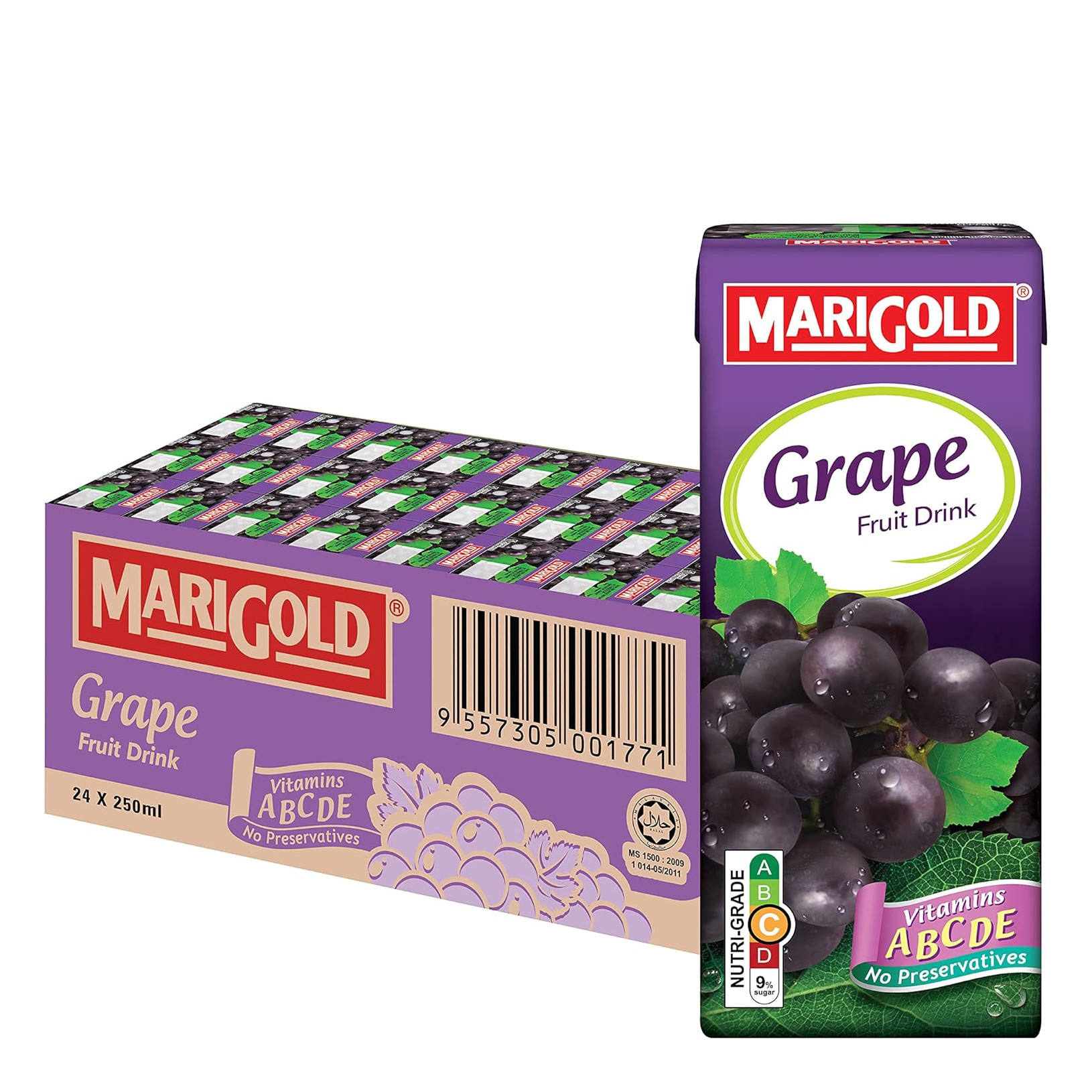 Marigold【葡萄】果汁饮料 整箱 | Marigold Grape Fruit Drink Case	24	x	250ml