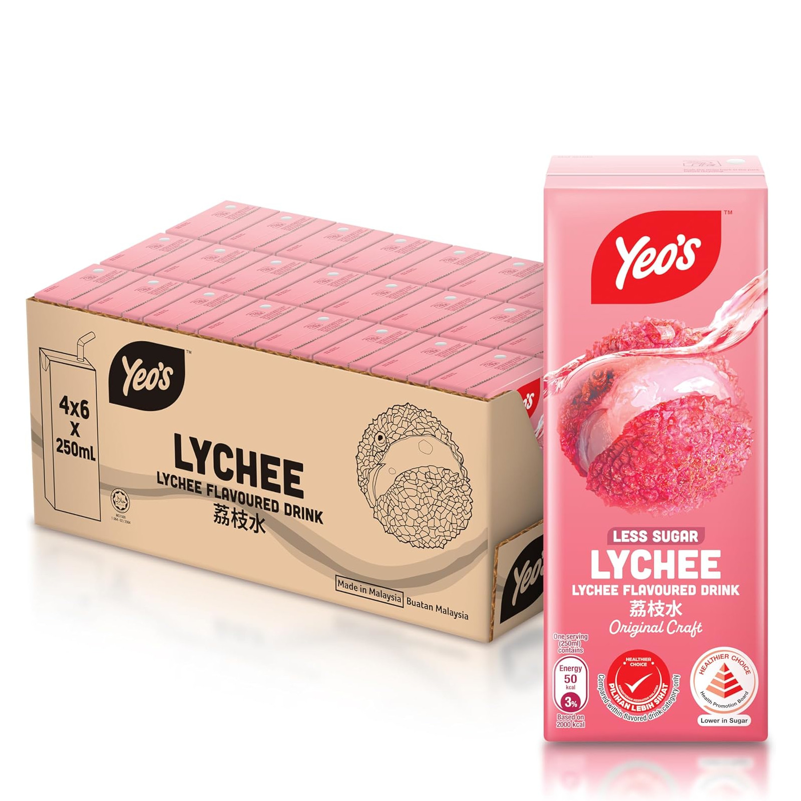 杨协成 荔枝水 整箱 | Yeo's Lychee Packet Drink Case	24	x	250ml