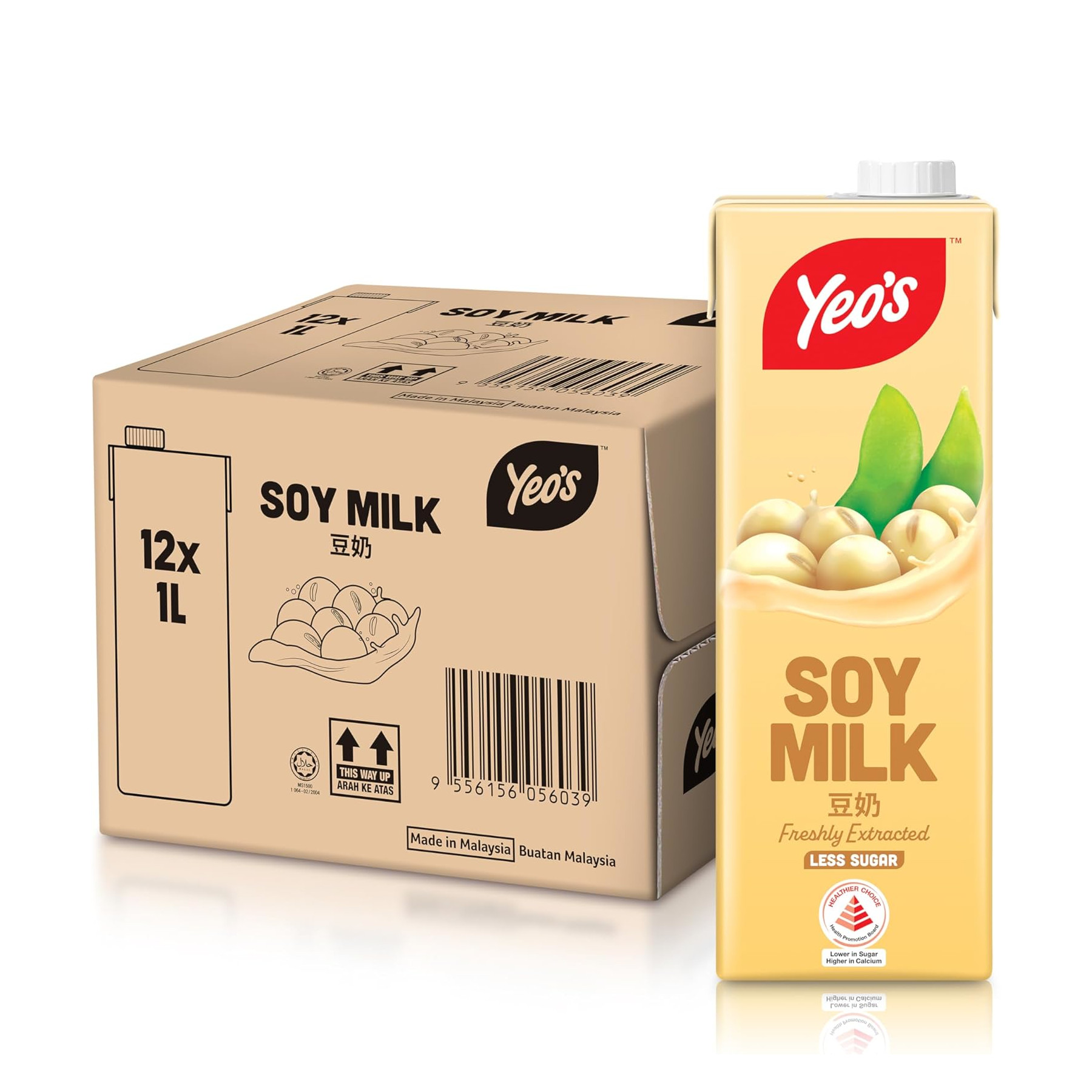 杨协成 原味豆奶 整箱 | Yeo's Soya Bean Milk Case	12	x	1L