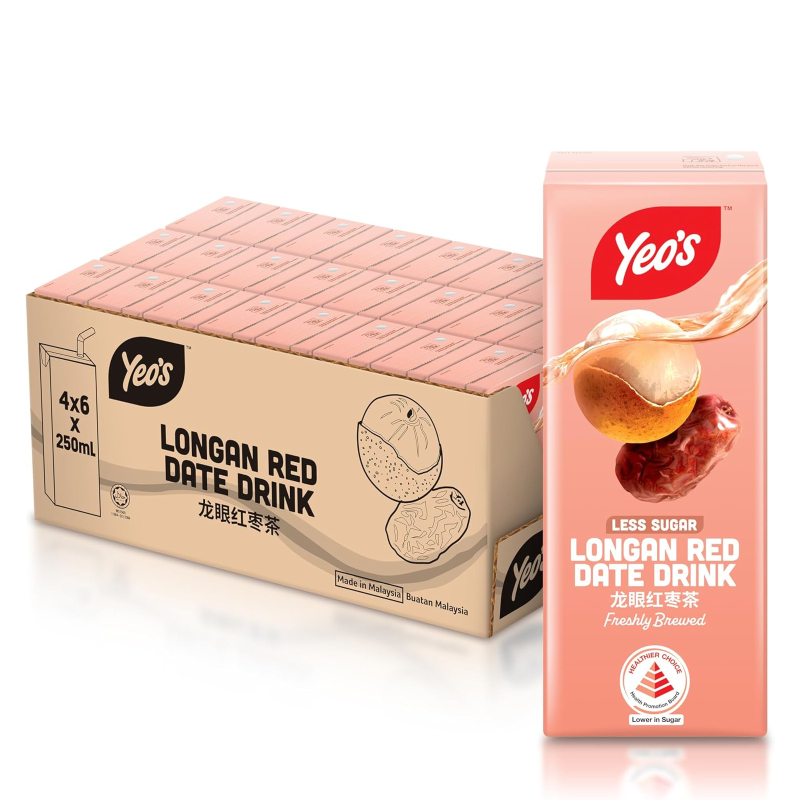 杨协成 龙眼红枣茶 整箱 | Yeo's Longan Red Date Packet Drink Case	24	x	250ml