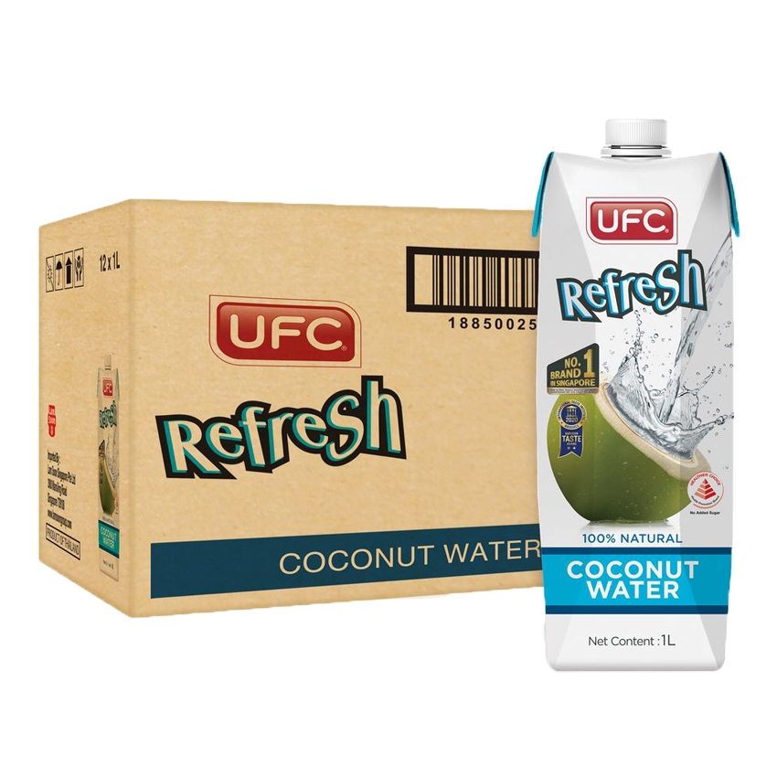 UFC 100% 纯椰子水 整箱 | UFC Refresh 100% Natural Coconut Water Case	12	x	1L