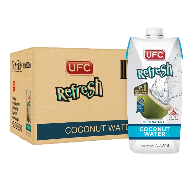 UFC 100% 纯椰子水 整箱 | UFC Refresh 100% Natural Coconut Water Case	12	x	500ml