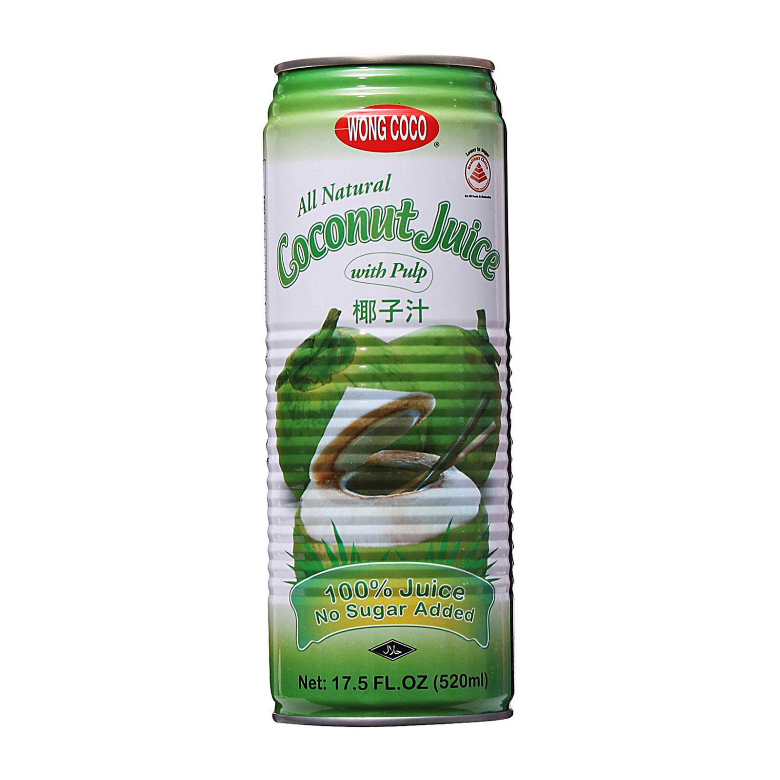 Wong Coco 椰子汁饮料 | Wong Coco All Natural Coconut Juice With Pulp 			520ml