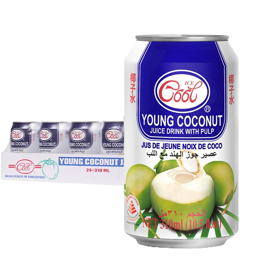 Ice Cool 嫩椰子汁饮料 整箱 | Ice Cool Young Coconut Juice With Pulp Case	24	x	310ml