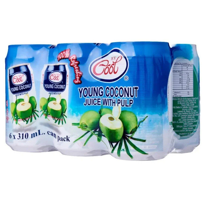 Ice Cool 嫩椰子汁饮料 | Ice Cool Young Coconut Juice With Pulp 	6	x	310ml