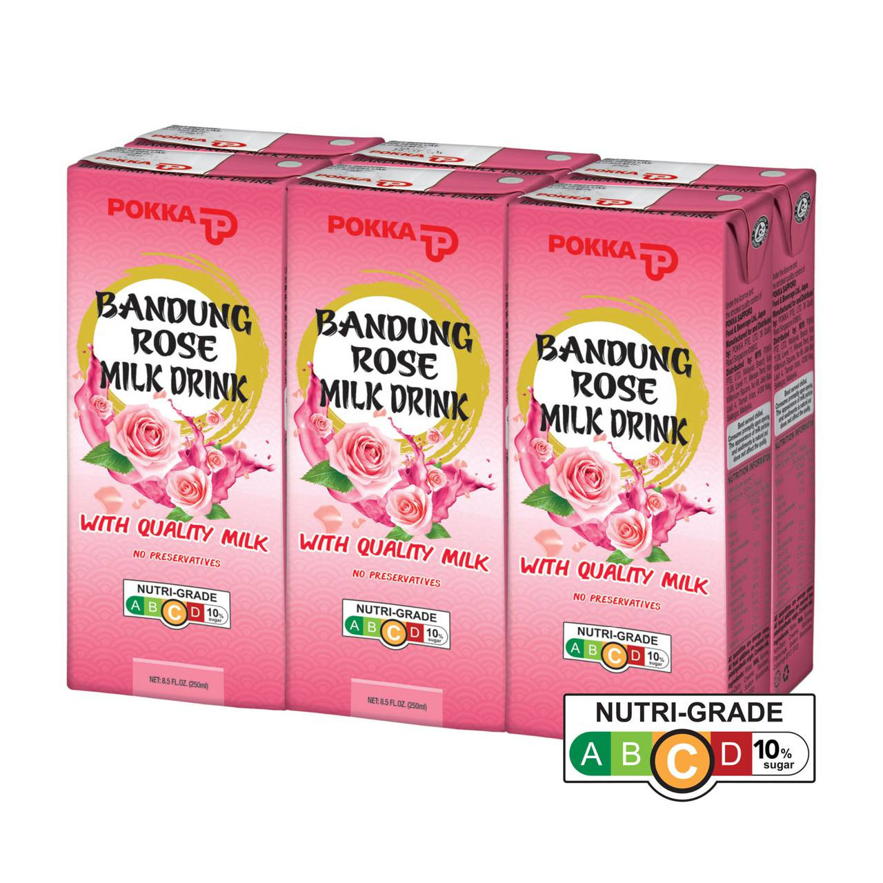 百佳 玫瑰露牛奶饮料 | Pokka Bandung Rose Milk Drink 6 x 250ml