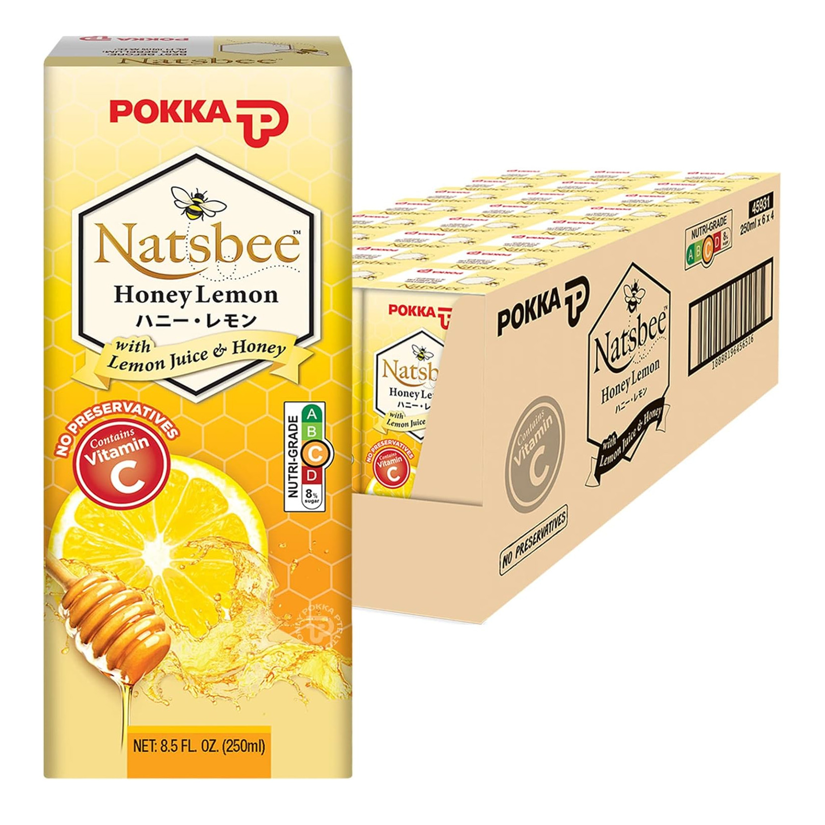 百佳 蜂蜜柠檬 整箱 | Pokka Natsbee Honey Lemon Case 24 x 250ml