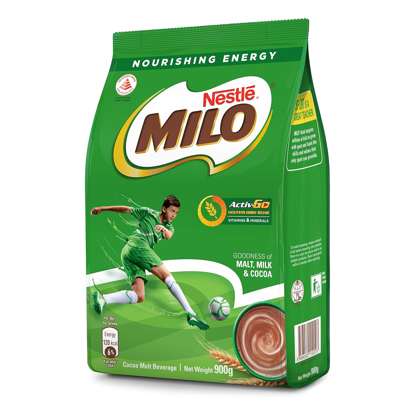 美禄 牛奶麦芽可可粉 补充装 | Milo Regular Chocolate Malt Powder With Milk Refill Pack 900g