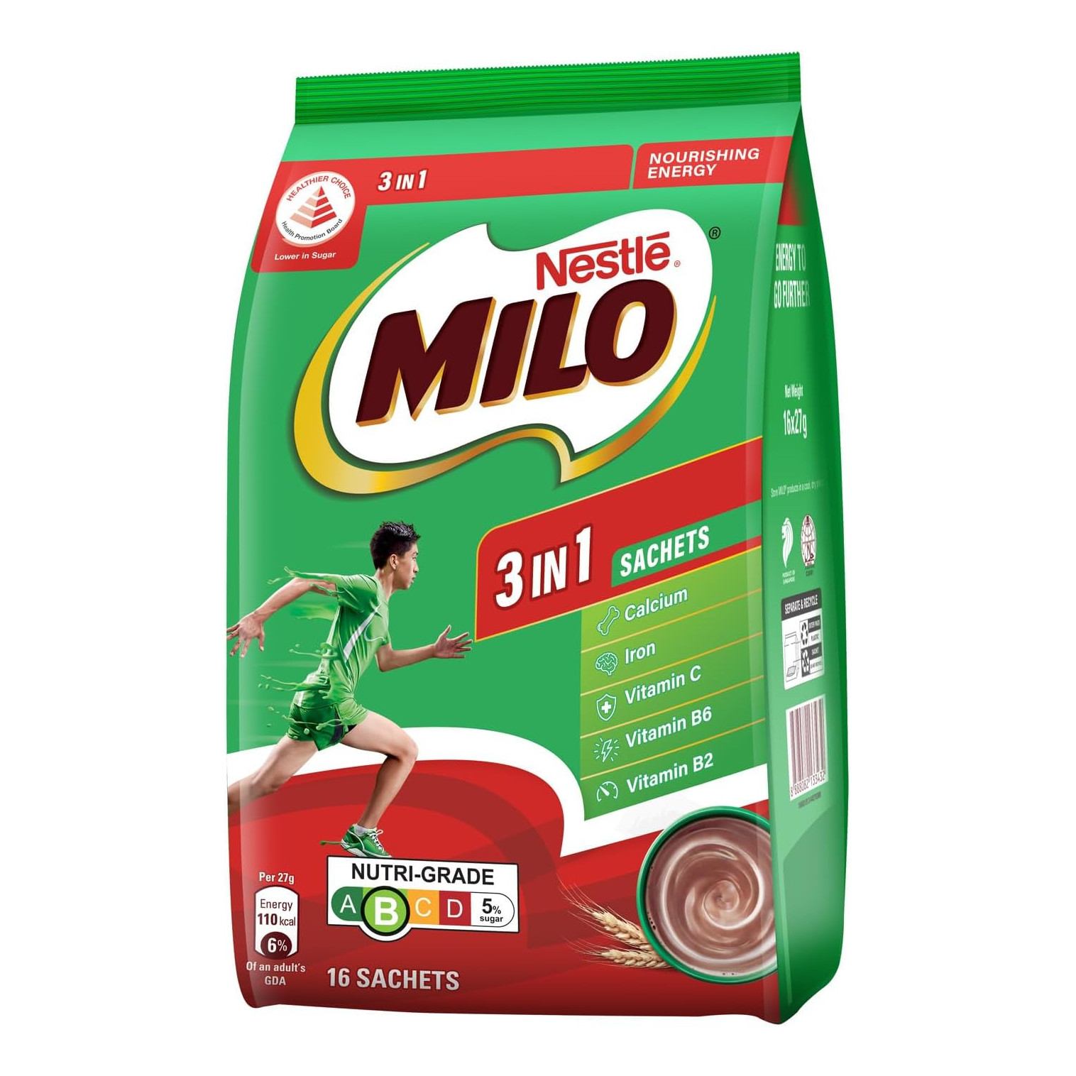 美禄 牛奶麦芽可可粉 3合1冲饮 | Milo 3 In 1 Chocolate Malt Powder With Milk 16 x 27g