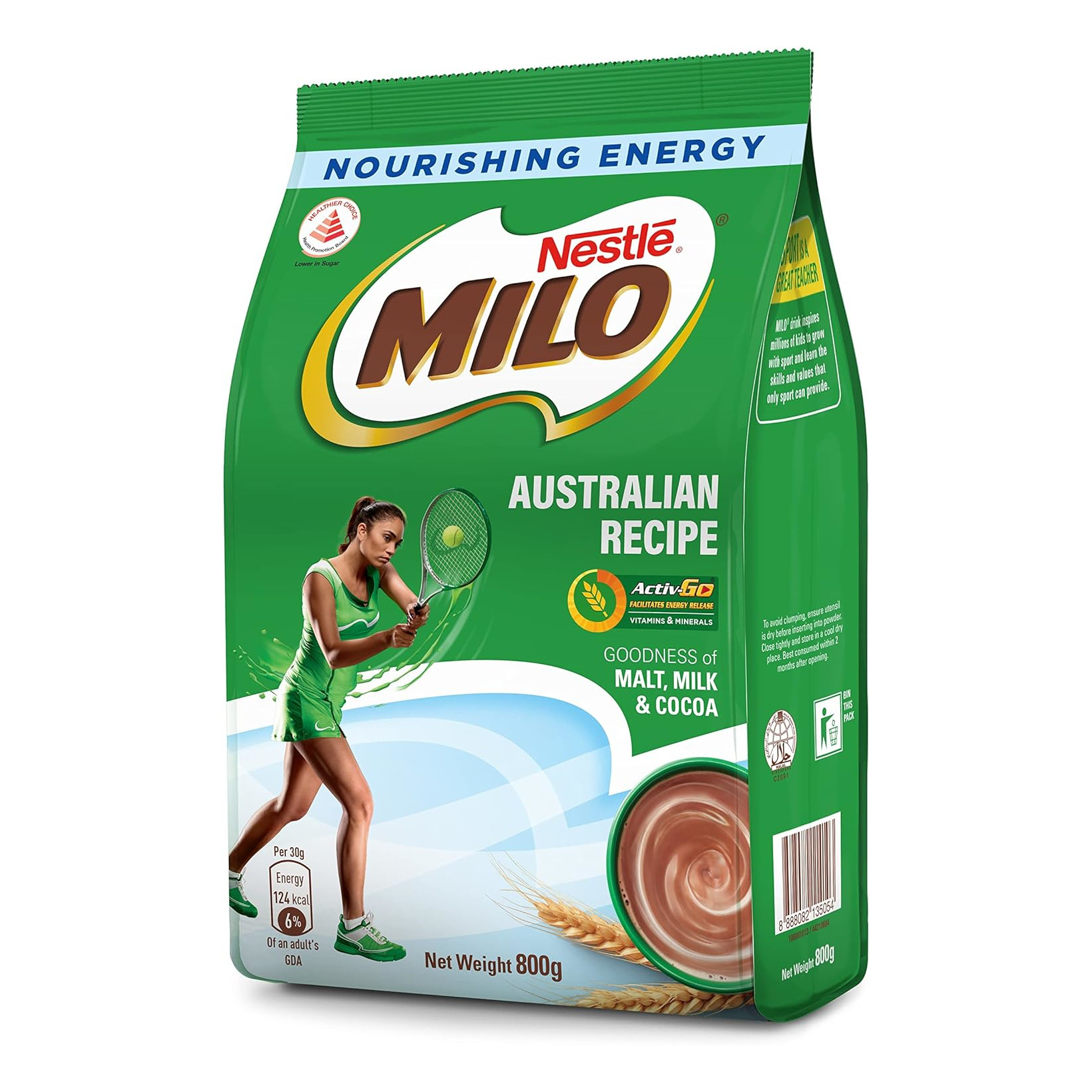 美禄 澳洲配方牛奶麦芽可可粉 补充装 | Milo Australian Recipe Chocolate Malt Powder With Milk Refill Pack 800g